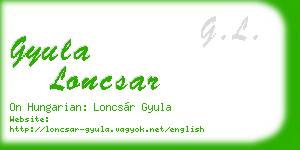 gyula loncsar business card